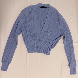 Glassons Blue Wide Rib Knit Cardigan